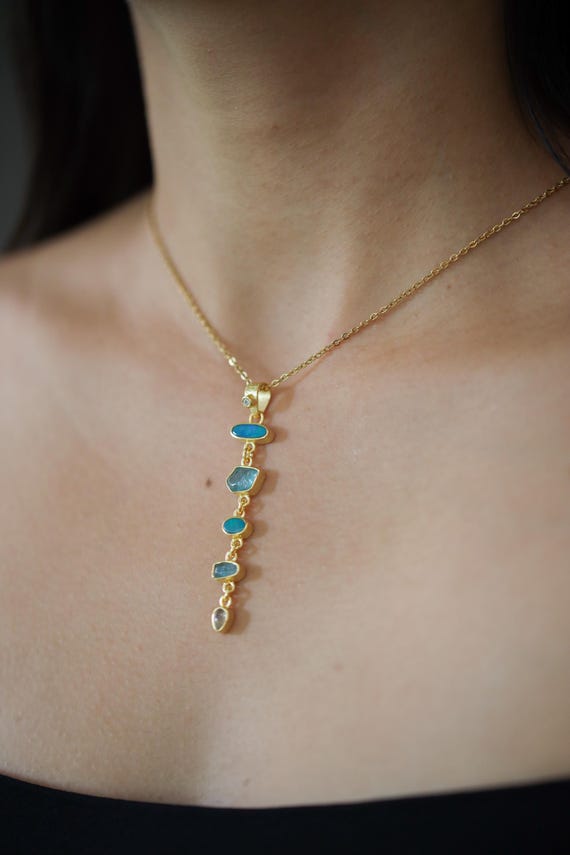 Collana Con Ciondolo In Opale Creato - Argento 925 - Gioiello Elegante In Cofanetto Regalo - KristLand