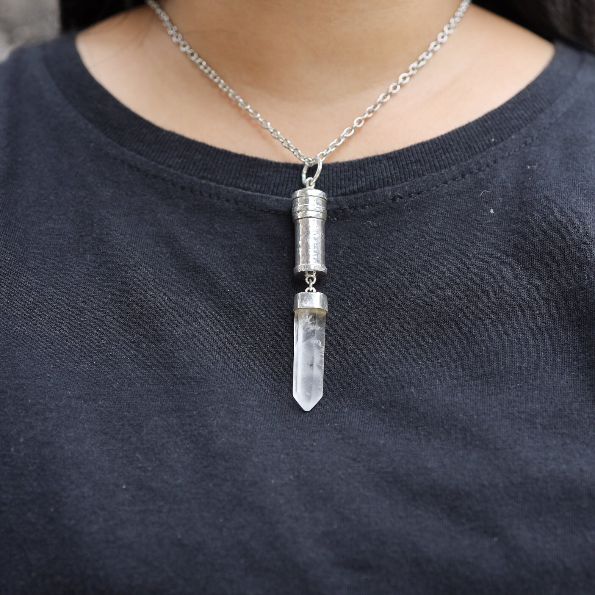 Buy Sterling Silver Capsule Locket Necklace: Australian Quartz