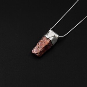 Raw Ruby Stack Pendant: Hexagonal Spinel, Sterling Silver, Root Chakra image 10