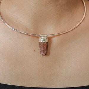 Raw Ruby Stack Pendant: Hexagonal Spinel, Sterling Silver, Root Chakra