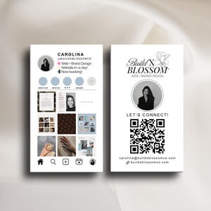 Instagram Business Card, Editable Business Card Template for Business Owners, Boho Canva Business Card, IG Business Card Canva Template