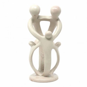 Hand Carved Soapstone Family Sculpture: African Art, 10-inch