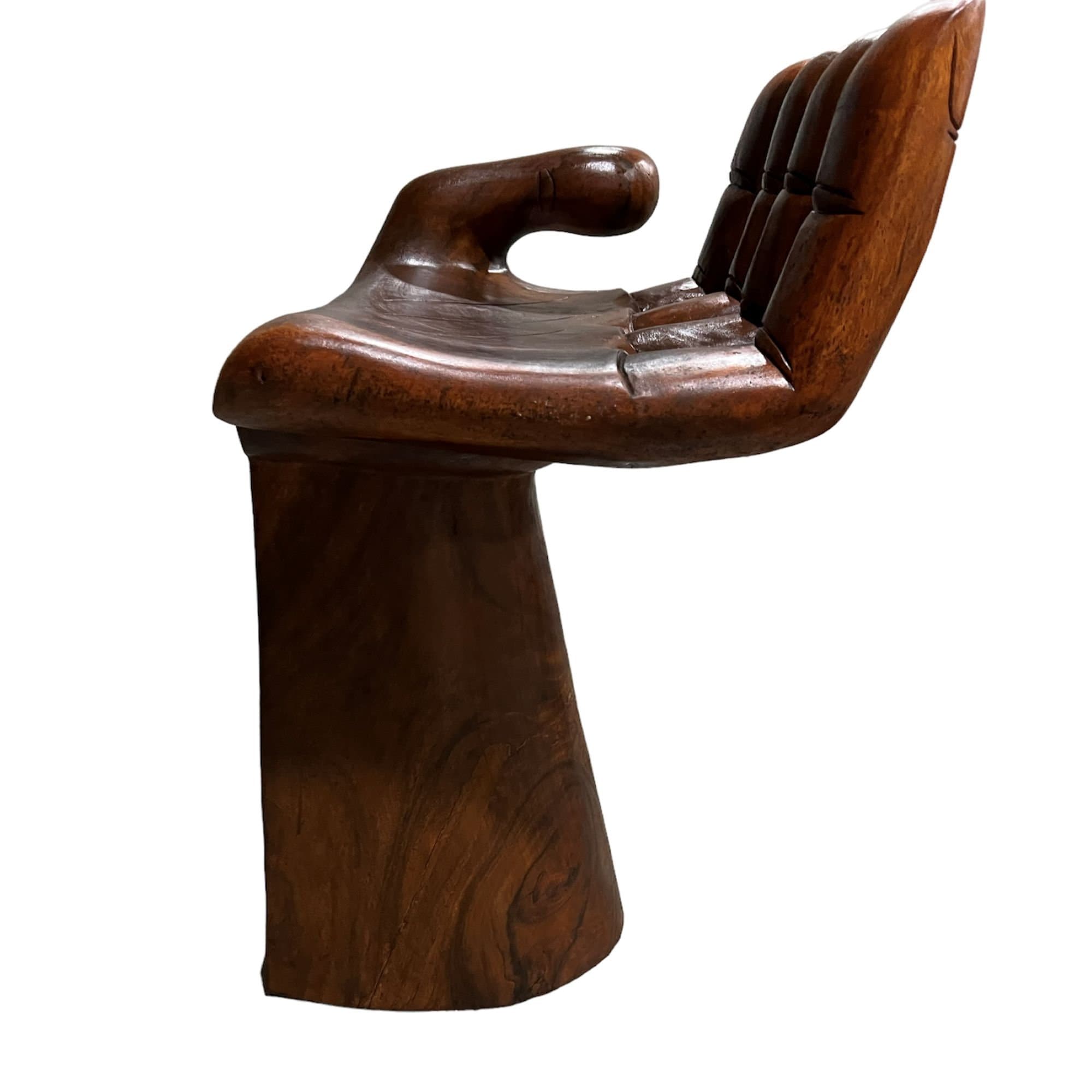 Carved Wood Hand Shaped Stool Etsy UK