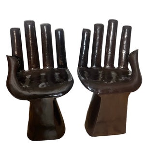 Hand-Carved Wooden Hand Chair: Rustic Boho Home Decor