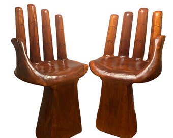 Dark Orange LEFT Hand Shaped Chair 32" tall adult size 70's Retro EAMES iCarly NEW