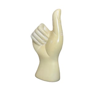 Handmade Soapstone Thumbs Up Statue – Hand-Carved Gesture Art, Uplifting Symbol of Positivity for Home, Desk, or Shelf Display