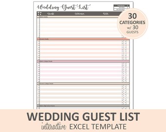 wedding guest list etsy