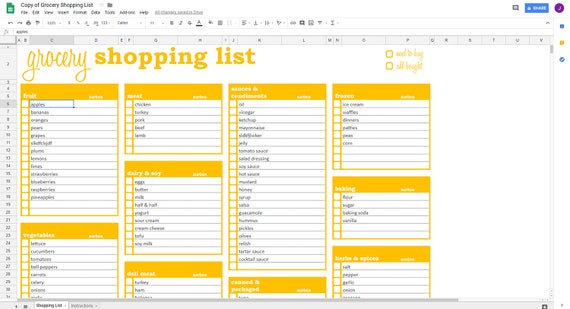 Customizable Grocery List Template from i.etsystatic.com