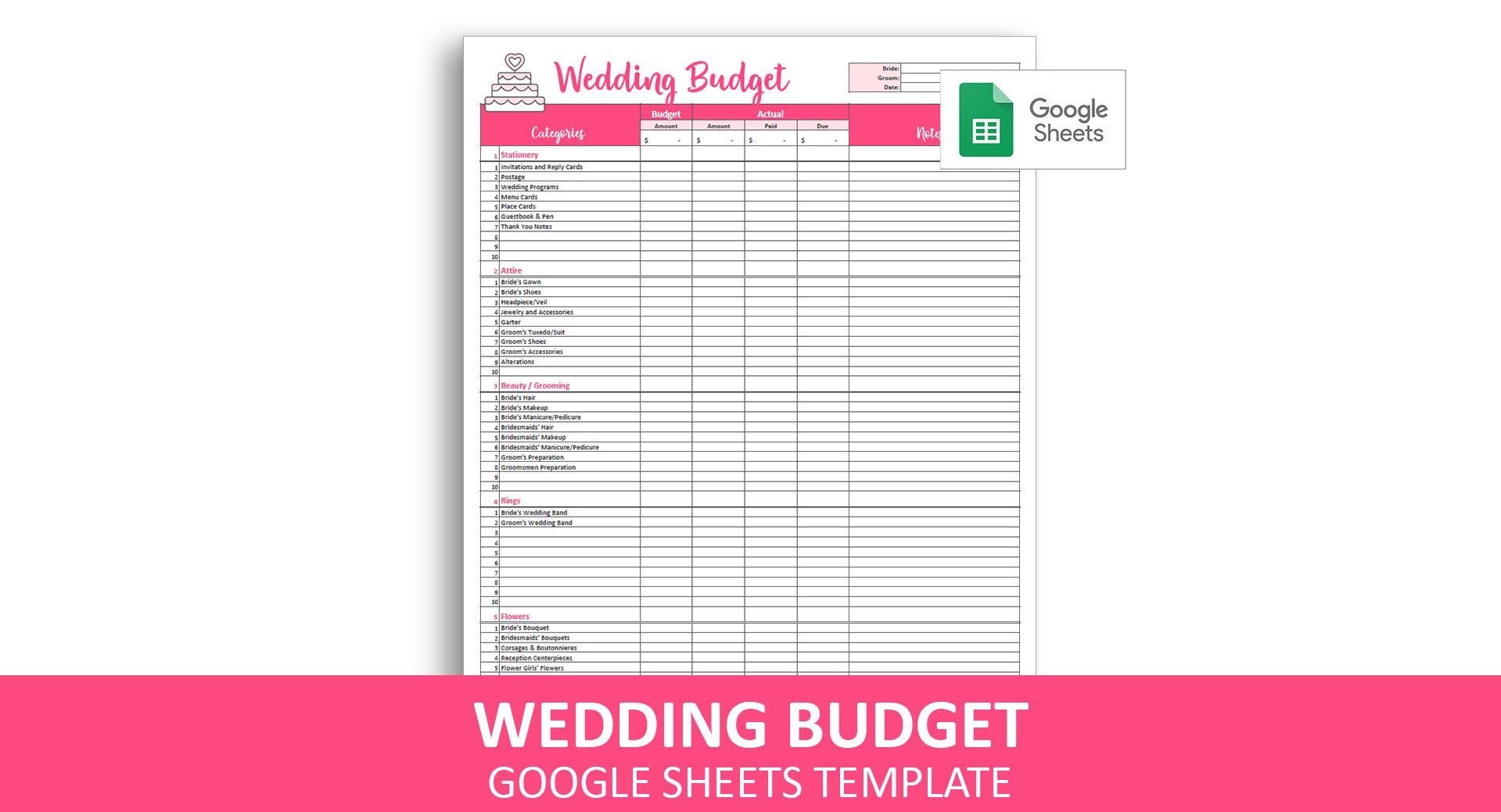 Easy Wedding Budget Google Sheets Template Wedding Budget Etsy Easy Wedding Budget Google Sheets Template Wedding Budget Etsy