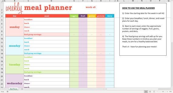 Meal Tracker Template from i.etsystatic.com