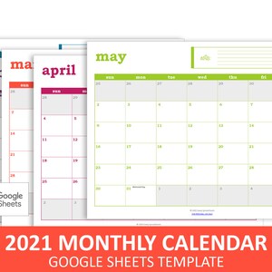 easy event calendar 2020 google sheets template printable etsy canada
