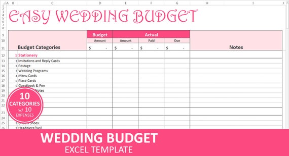 easy wedding budget pink wedding budget planner excel
