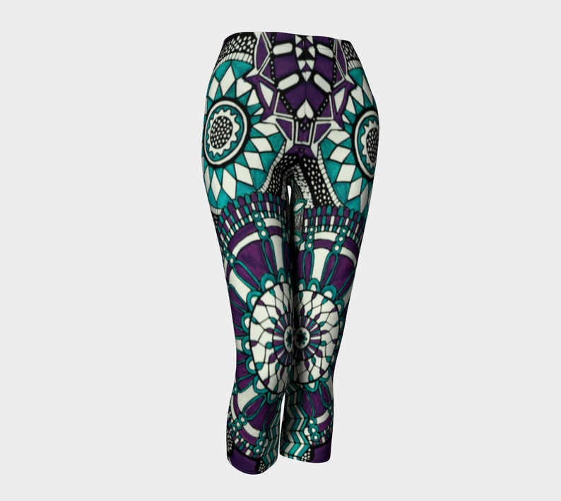 JEWEL CaprisYoga Pants CaprisYoga PantsWomanTeenYogaExcerciseWearable ArtClothingLadiesXS-S-M-L-XL