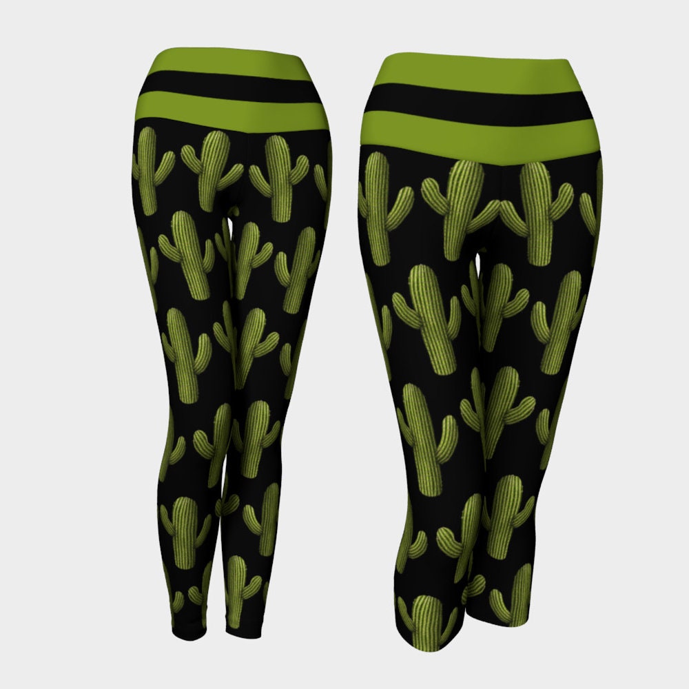 AWAWE Cactus Plants and Purple Flowers Running Tights Ladies Activewear AWAWE Cactus Plants and Purple Flowers Running Tights Ladies Activewear