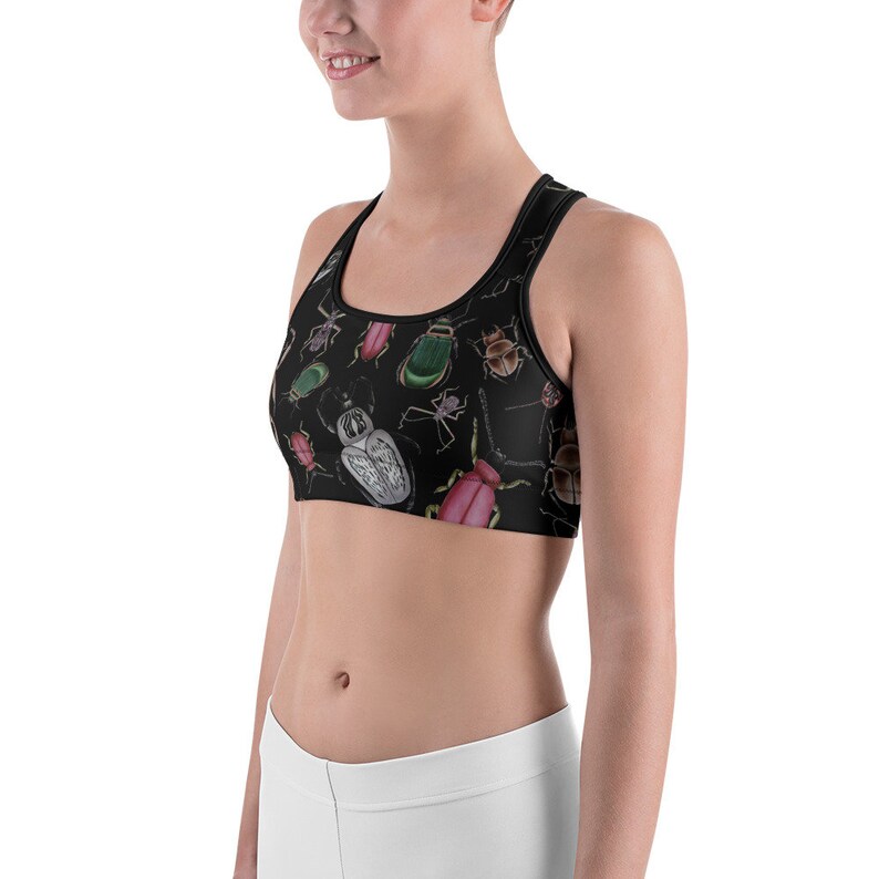 Beetles Sports Bra Racerback XS S M L XL XXL Insect Nature Art Women Teen Girls