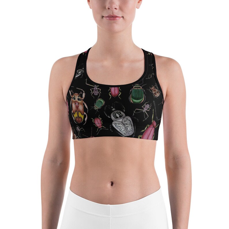 Beetles Sports Bra Racerback XS S M L XL XXL Insect Nature Art Women Teen Girls