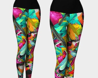 AWAWE Tropical Toucan Jungle Birds Leaves Yoga Trousers Workout Outfits Women AWAWE Tropical Toucan Jungle Birds Leaves Yoga Trousers Workout Outfits Women