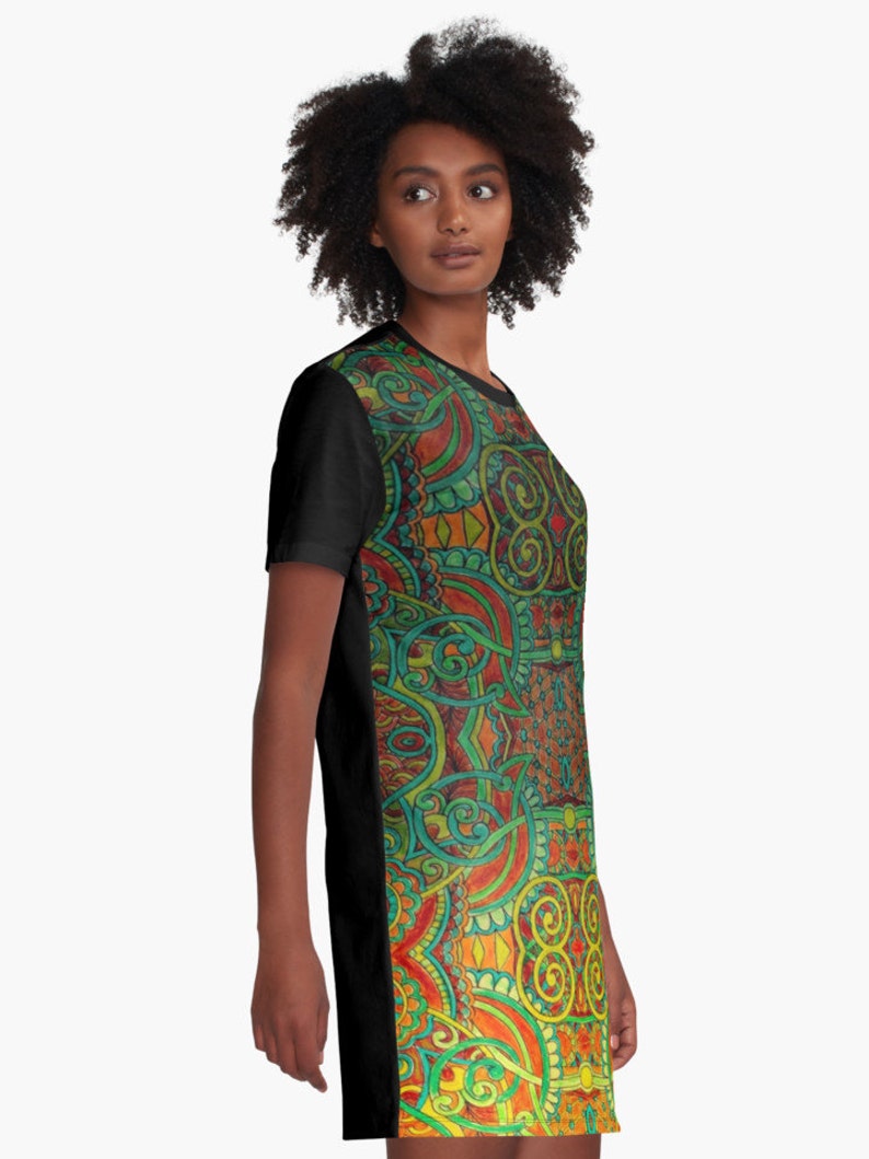 Indian Sunrise T-Shirt Dress XS S M L XL 2XL Woman Teen Wearable Art Clothing
