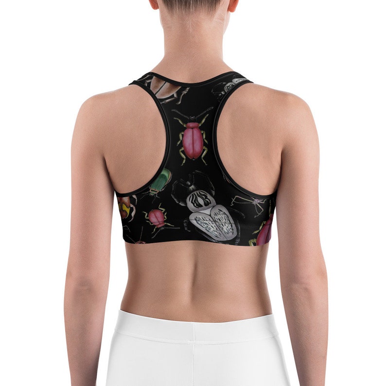 Beetles Sports Bra Racerback XS S M L XL XXL Insect Nature Art Women Teen Girls