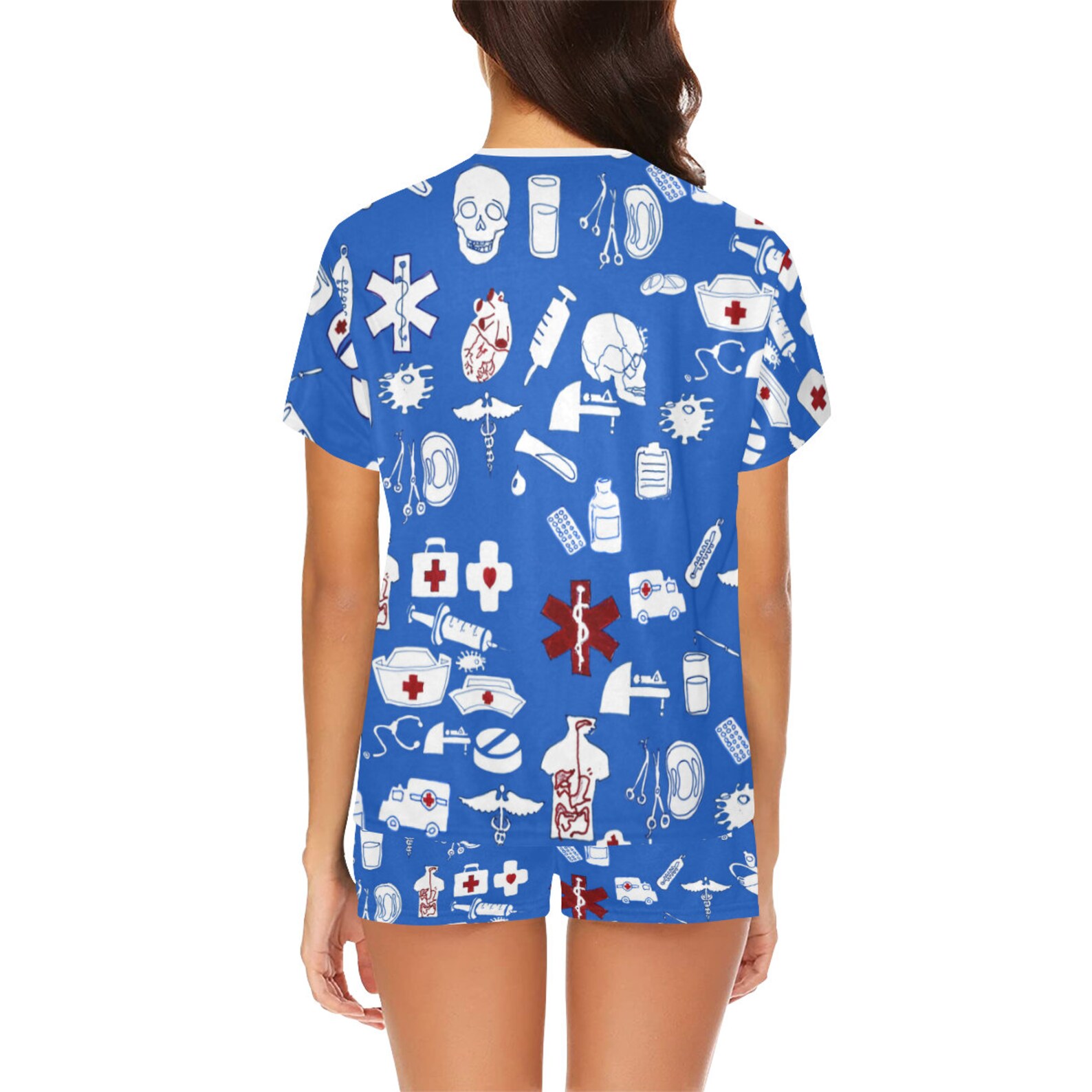 HOSPITAL Pajama Set Nurse Doctor Ambulance Blue Lingerie Etsy