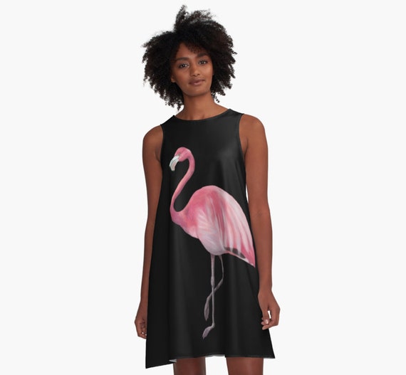 Pink Flamingo A-line Swing Dress Trapeze Dress XS S M L XL 2XL - Etsy