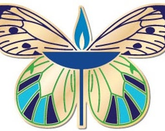 Butterfly Chalice Pin. Hard enamel on brass.