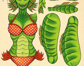 Creature from the Black Lagoon: Swamp Betty Paper Doll