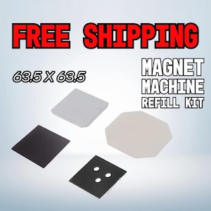 Kit de repuesto de imán cuadrado de 2,5" x 2,5" (63,5 mm x 63,5 mm) - Suministros de imanes para refrigerador personalizados con respaldo de acrílico o cartón