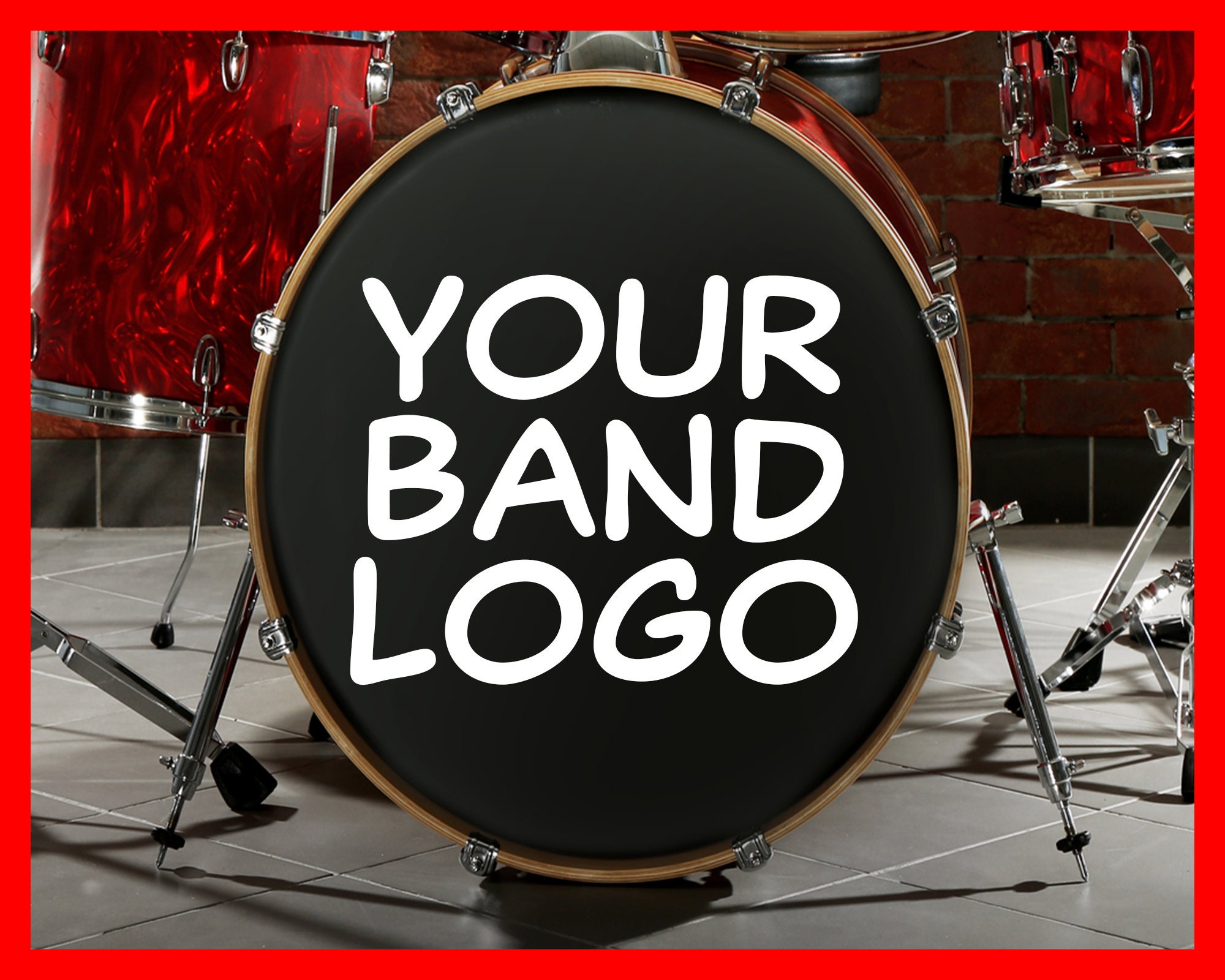 Removable bass drum logos online