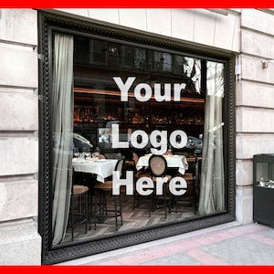 Business Logo Store Front Window Decal - Custom Business Logo Vinyl Decal Sticker - Single Color Custom Logo Wall Decal For Business
