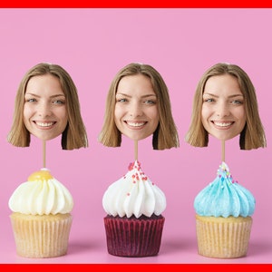 Create a Unique Birthday Celebration with Personalized Face Cupcake Toppers - Perfect for Milestone Birthdays (30th, 40th, 50th, 60th, 75th)
