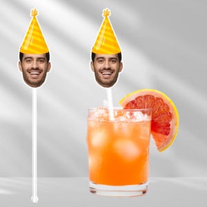 Bachelor Party Celebration: Custom Drink Stir Sticks, Personalized Swizzle Sticks, Customized Cocktail Stirrers, Groom Face Drink Sticks