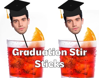Custom Graduation Drink Stirrers 2025 – Personalized Swizzle Sticks for College Grad Parties, Graduation Decorations, Class of 2025 Favors