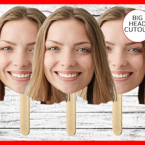 Customized Face on a Stick Props for Parties, Events & Celebrations. Get personalized BIG Photo Face Sticks, Bachelorette Prop Sticks