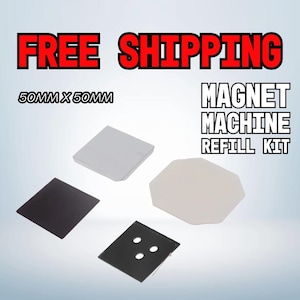 Kit de repuesto de imán cuadrado de 2" x 2" (50 mm x 50 mm): suministros de imanes para refrigerador personalizados con respaldo de acrílico o cartón
