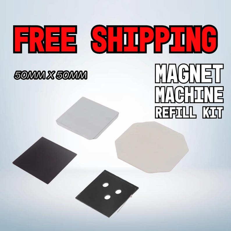 2" x 2" / 50 mm x 50 mm vierkante magneetnavulset - aangepaste koelkastmagneetbenodigdheden met acryl of kartonnen achterkant afbeelding 1