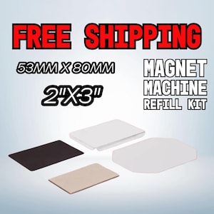 Kit de repuesto de imán rectangular de 2" x 3" (53 mm x 80 mm) - Suministros de imanes para refrigerador personalizados con respaldo de acrílico o cartón