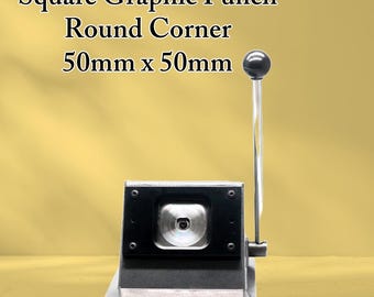 50mm (2-Inch) Square Round Corner Graphic Punch Cutter – Accurate Paper Cutting Tool for Decals, Square Designs, and Creative Craft Projects