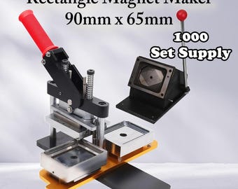 3.5”x2.5” Rectangle Magnet & Badge Maker Kit – Professional Magnet Making Equipment with Press Machine, 1000 Magnet Sets, and Templates