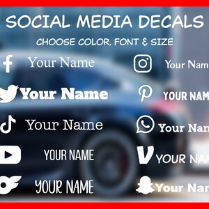 Custom Social Media Username Decal - Personalized Username Sticker - Social Media Car Window Vinyl Decal Sticker