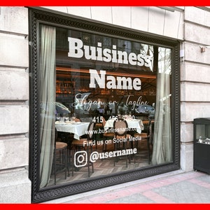 Customizable Window Decal / 10 Year Outdoor Rating / Your Company Name or Logo Storefront Vinyl Sticker Window Door Lettering