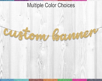Gold Glitter Personalized Custom Banner – Custom Party Decorations for Weddings, Birthdays, Baby Showers, Graduations, Events & Celebrations