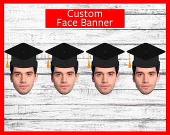 Customized Graduation Banner for 2023 Celebrations with Personalized Face, Congratulations Message, and Graduation Decorations