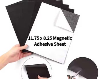 Adhesive Magnetic Sheets 8.25x11.75 – Flexible DIY Magnet Sheets for Fridge Magnets, Crafts, Photos, Labels, and Sign Making Fits A4 Paper