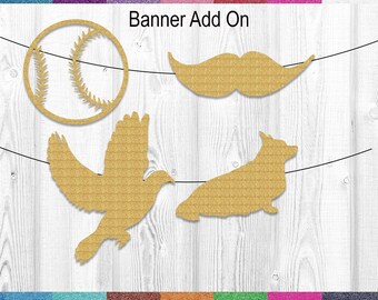 Add a Custom Banner with Your Choice of Shape – Ring, Horse, Symbol, Dog, Cake, Star, Heart, Flower, or Any Design You Choose