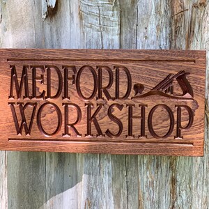 Woodworking Gifts Dad SOLID WALNUT Custom Woodworking Shop Sign Wood Worker Sign Workshop Woodshop Sign Woodwork Sign Woodworker Woodworking image 7