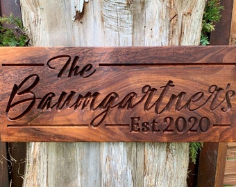 Custom Wooden Signs Carved Wooden Sign Any Text Solid Hardwood Last Name Wood Sign Personalized Wood Sign Custom Wood Sign Carved Wood Sign