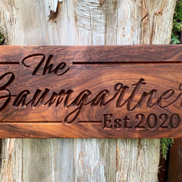Custom Wooden Signs Carved Wooden Sign Any Text Solid Hardwood Last Name Wood Sign Personalized Wood Sign Custom Wood Sign Carved Wood Sign