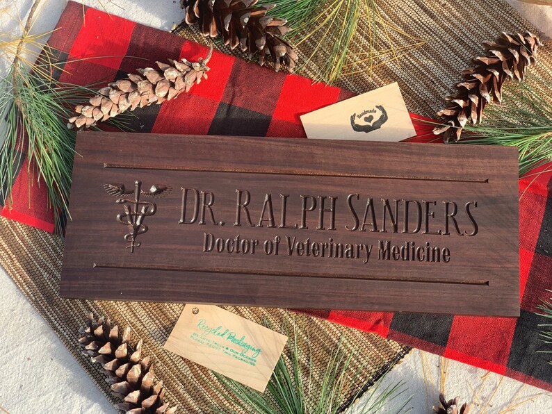 Caduceus Vet Gift Plaque Vet Office Veterinarian Gifts Etsy