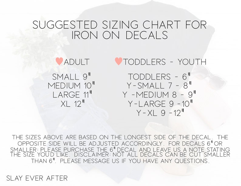 Wine Glass Decal Size Chart